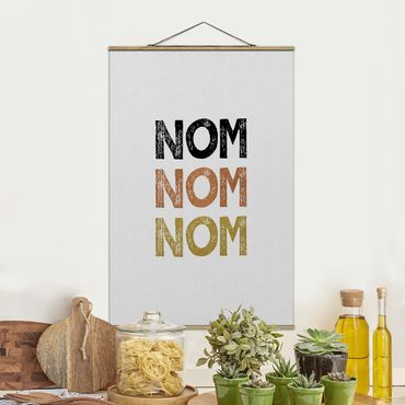 Stoffen schilderij met posterlijst Nom Kitchen Quote