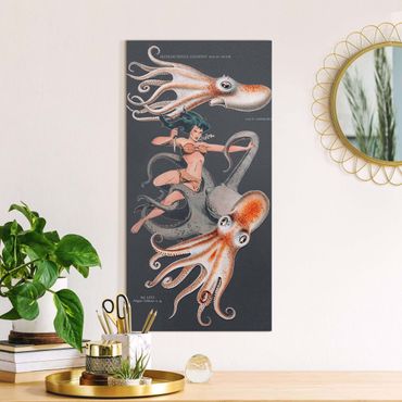 Canvas schilderijen Nymph With Octopusses
