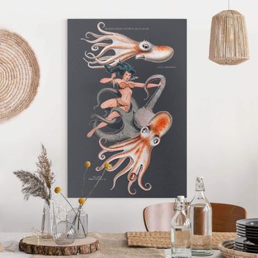 Canvas schilderijen Nymph With Octopusses
