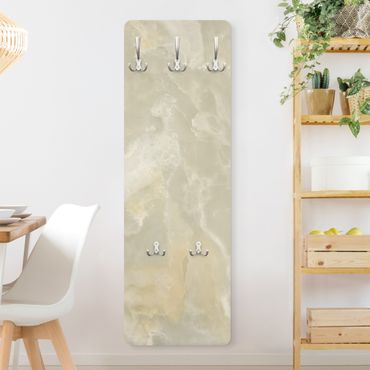 Wandkapstokken houten paneel Onyx Marble Cream