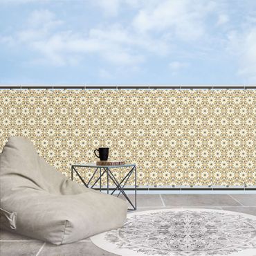 Privacyscherm voor balkon - Oriental Patterns With Yellow Stars