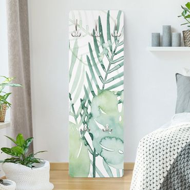 Wandkapstokken houten paneel Palm Fronds In Watercolour I