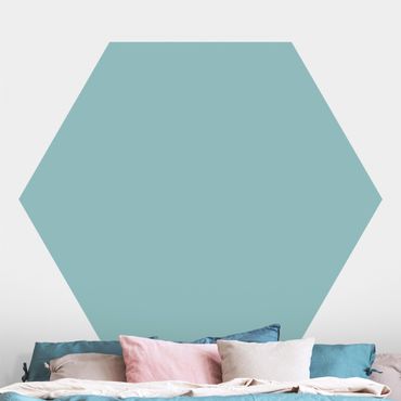 Hexagon Behang Pastel Turquoise