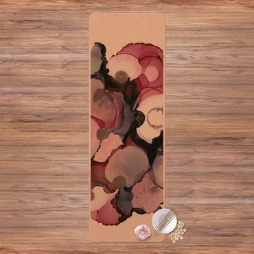 Yogamat kurk Pink Beige Drops With Pink Gold