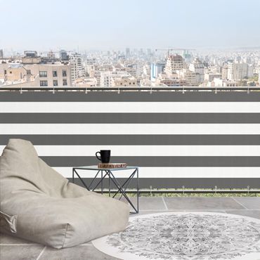 Privacyscherm voor balkon - Horizontal Stripes in Dark Grey
