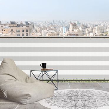 Privacyscherm voor balkon - Horizontal Stripes in Light Grey