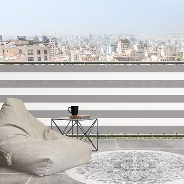 Privacyscherm voor balkon - Horizontal Stripes in Medium Grey