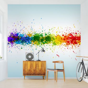 Patroonbehang Rainbow Splatter