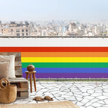 Privacyscherm voor balkon - Rainbow Stripes