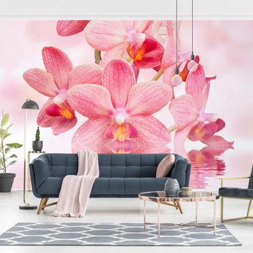 Fotobehang Light Pink Orchid On Water