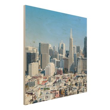 Houten schilderijen San Francisco Skyline