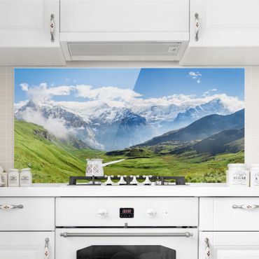 Spatscherm keuken Swiss Alpine Panorama