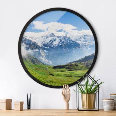 Rond schilderijen Panorama delle Alpi svizzere