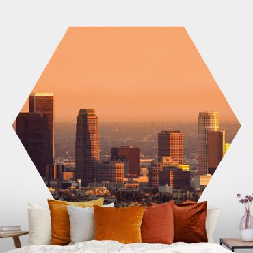 Hexagon Behang Skyline Of Los Angeles