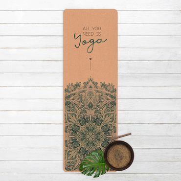 Yogamat kurk Text All You Need Is Yoga Blue