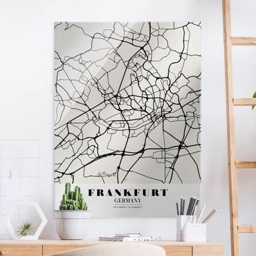 Glasschilderijen Frankfurt City City Map - Classical