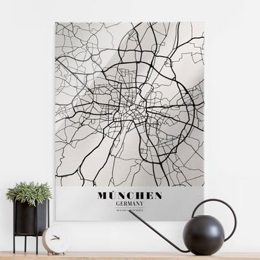 Glasschilderijen Munich City Map - Classic