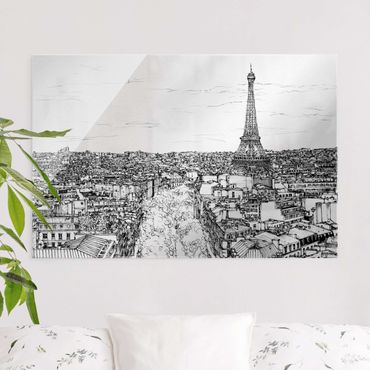 Glasschilderijen City Study - Paris