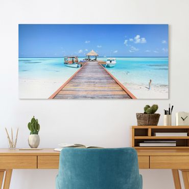 Canvas schilderijen Boardwalk At The Ocean