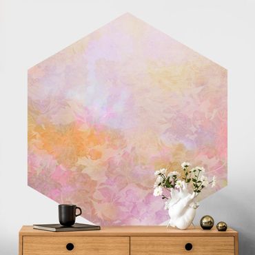 Hexagon Behang Bright Floral Dream In Pastel