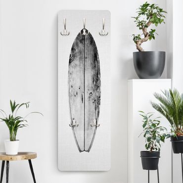 Wandkapstokken houten paneel - Surfboard