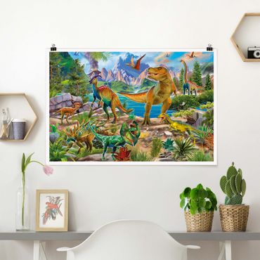 Posters T-Rex And Parasaurolophus
