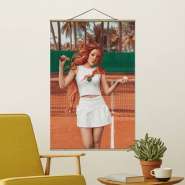 Stoffen schilderij met posterlijst Tennis Venus