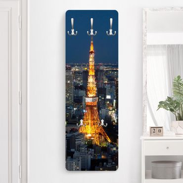 Wandkapstokken houten paneel Tokyo Tower