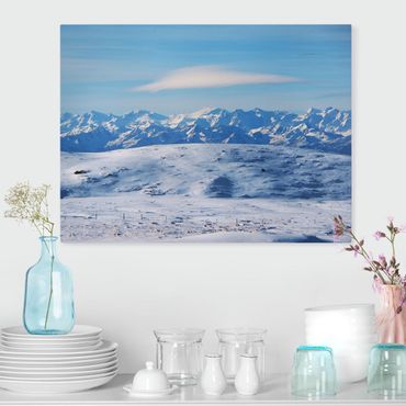 Canvas schilderijen Snowy Mountain Landscape