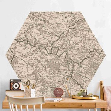 Hexagon Behang Vintage Map France