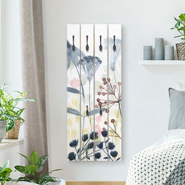 Wandkapstokken houten pallet Wildflower Watercolour I