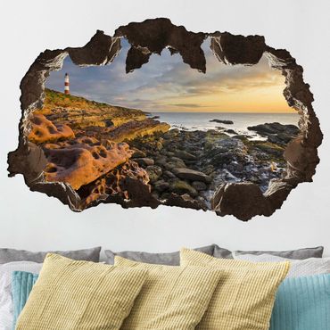 Muurstickers Tarbat Ness Lighthouse And Sunset At The Ocean