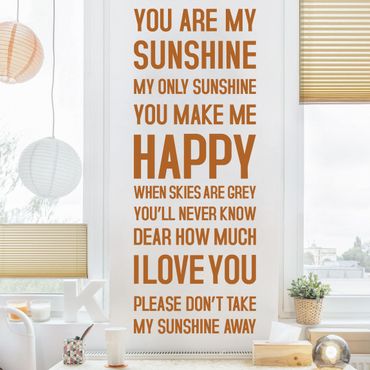 Muurstickers You are my Sunshine