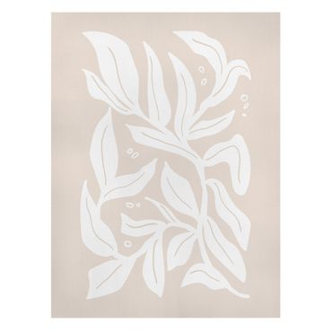 Canvas schilderijen - White branch on beige background