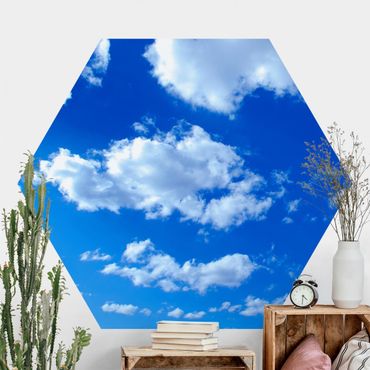 Hexagon Behang Cloudy Sky