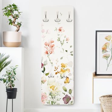 Wandkapstokken houten paneel - Delicate Flower Arrangement