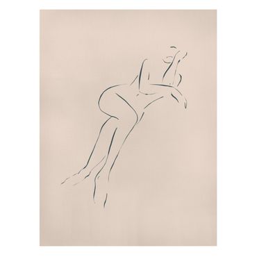 Canvas schilderijen - Drawing Lying Nude