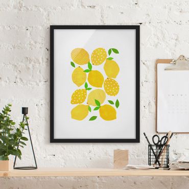Ingelijste posters Lemon With Dots