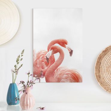 Canvas schilderijen Two Flamingos