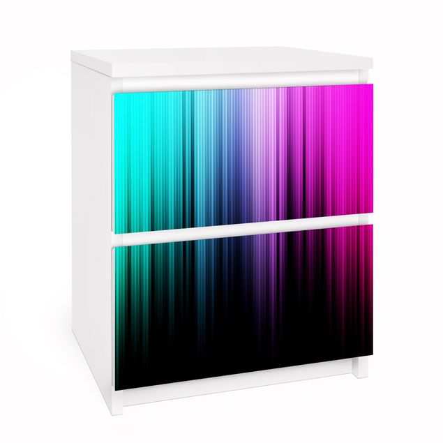 Meubelfolie IKEA Malm Ladekast Rainbow Display