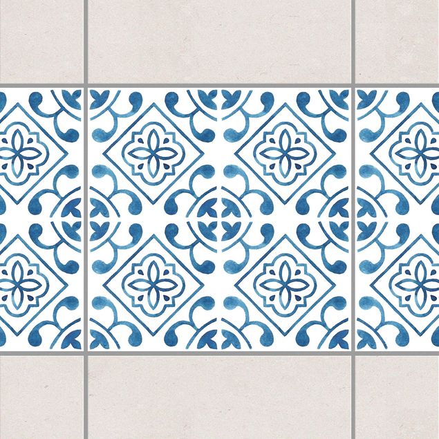 Tegelstickers Blue White Pattern Series No.2