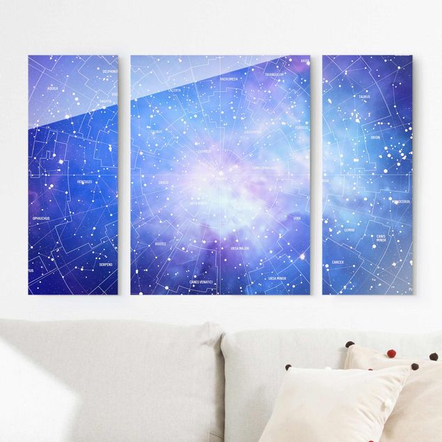 Glas Magnettafel Stelar Constellation Star Chart
