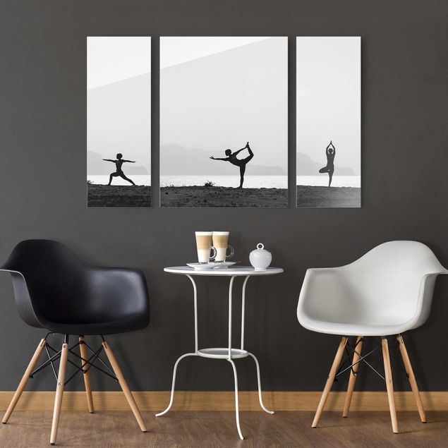 Glasschilderijen - 3-delig Yoga Trio