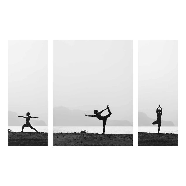 Glasschilderijen - 3-delig Yoga Trio