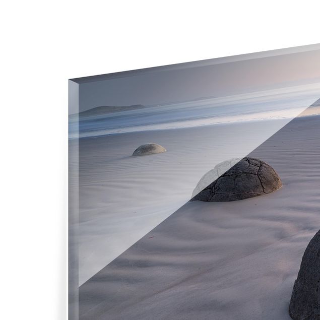 Glasschilderijen - 3-delig Sunrises On The Beach
