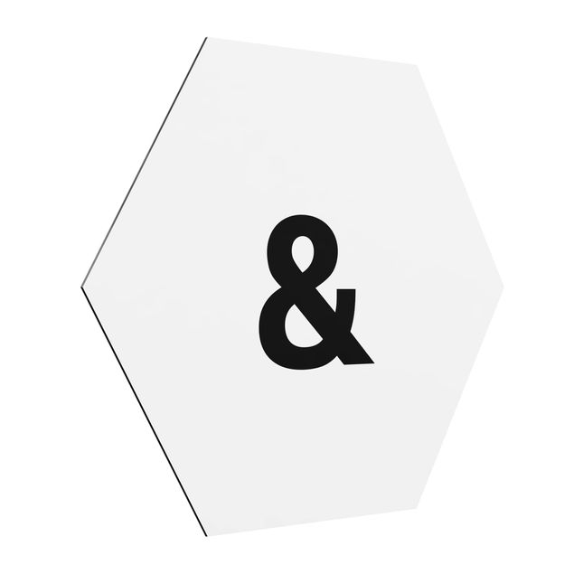 Hexagons Aluminium Dibond schilderijen Letter White &