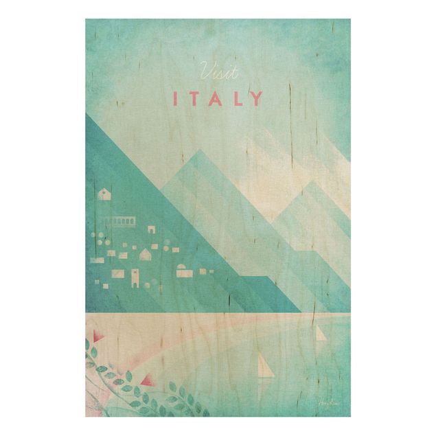 Houten schilderijen Travel Poster - Italy
