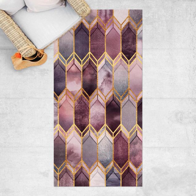 buitenkleed balkon Stained Glass Geometric Rose Gold