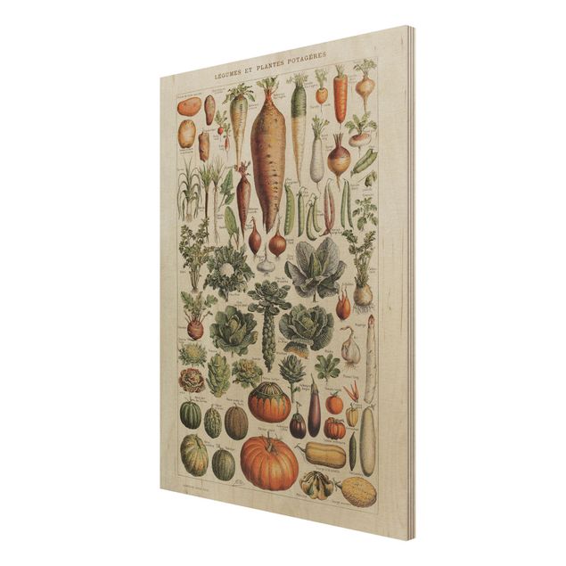 Houten schilderijen Vintage Board Vegetables