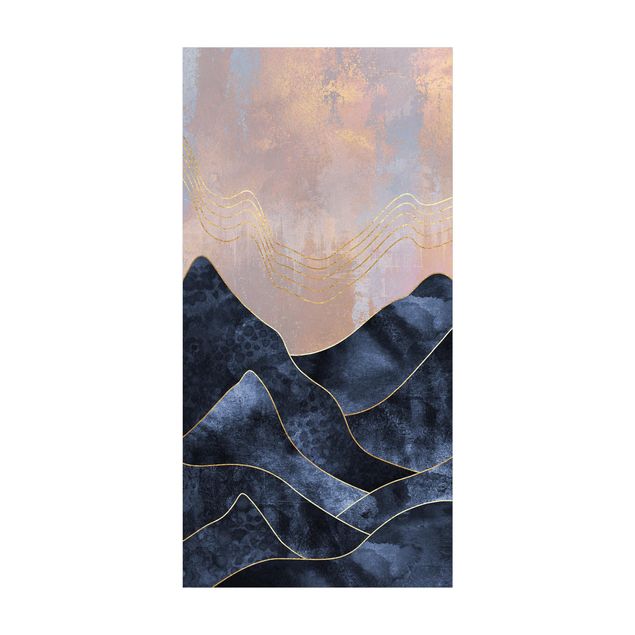 blauw tapijt Golden Dawn Over Mountains